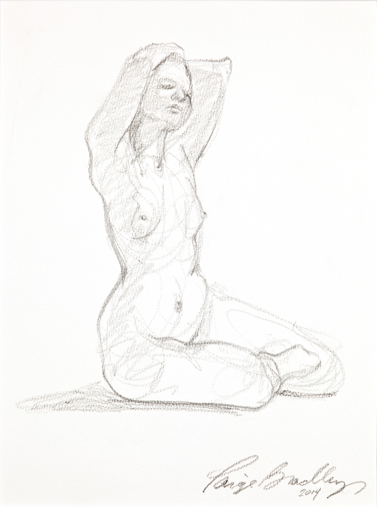 Seated Woman 5min Study, Graphite/Charcoal