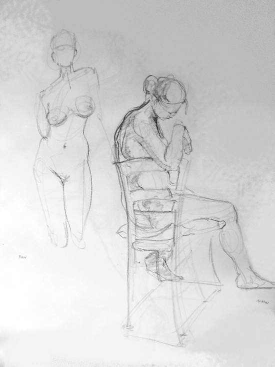 Two Women and Chair 13 Min Study  