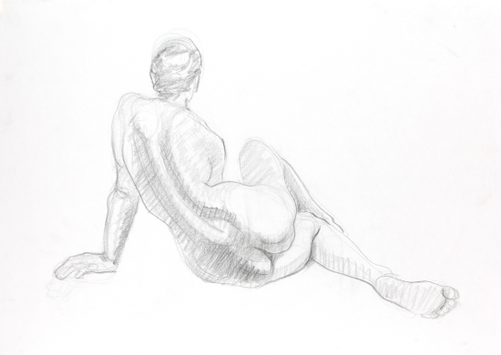 Nude Study II, Graphite/Charcoal